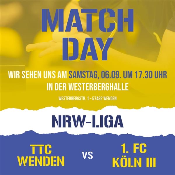 Premiere in der NRW-Liga für den TTC Wenden
